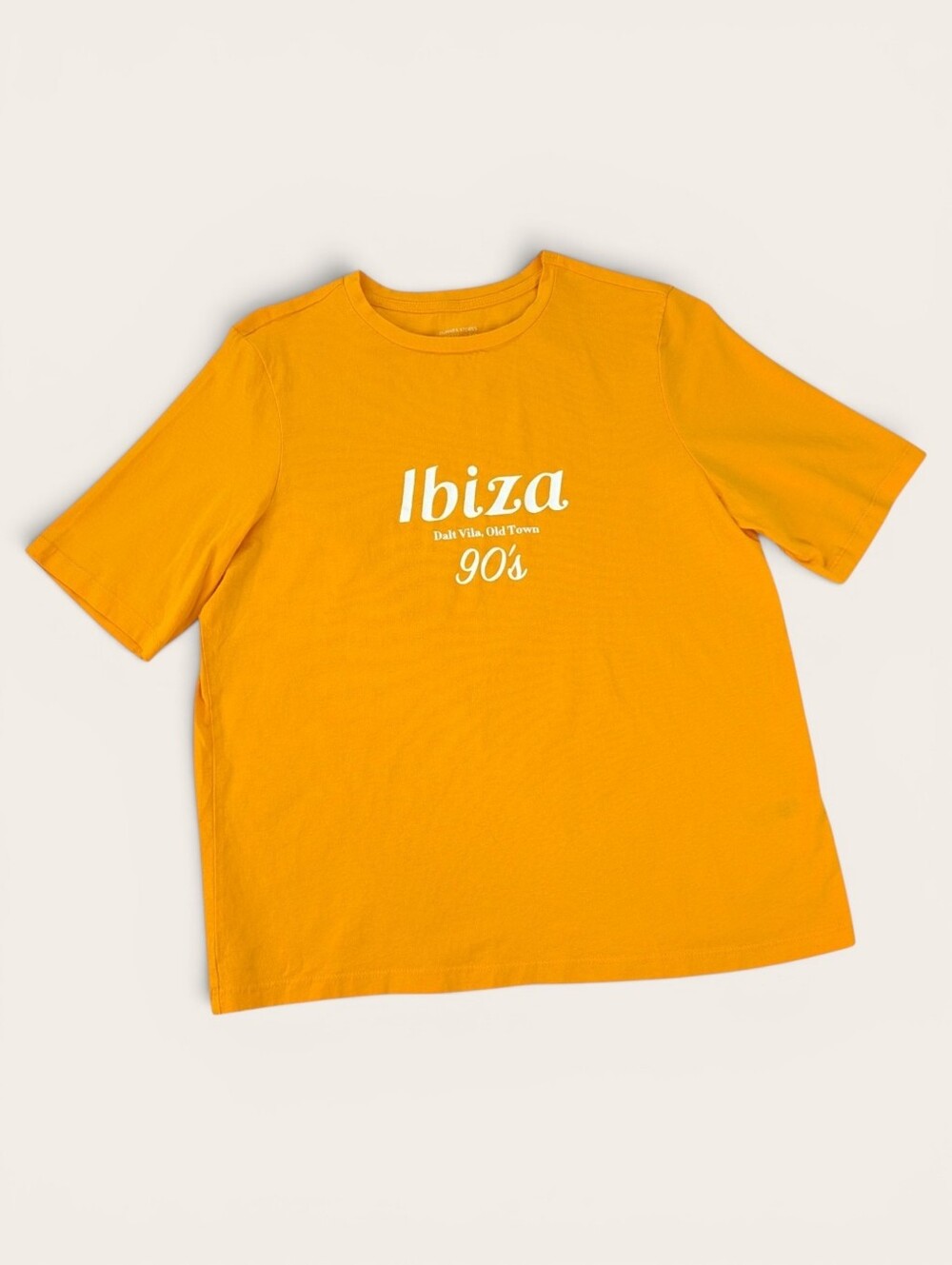 Ibiza Spain T-Shirt Dunnes Stores Yellow Gold Medium Womens Short Sleeve Cotton